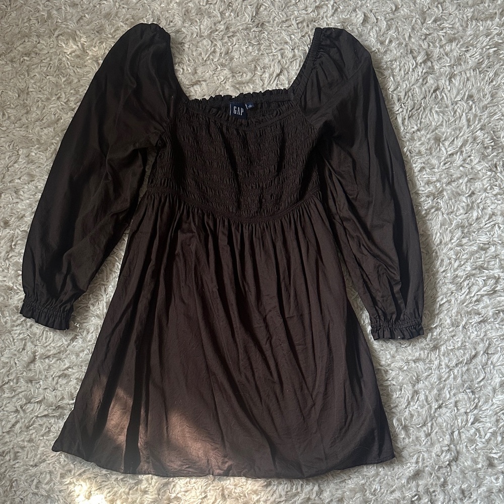 GAP Women's Chocolate Long Sleeve Blouse